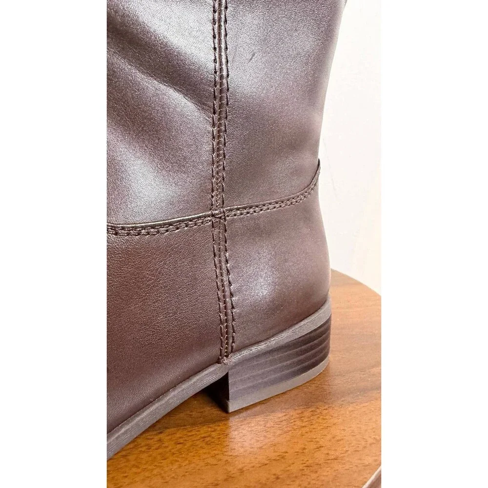INC Fawne Boots 8M Chocolate Leather Knee‑High Riding Round Toe NIB msrp$189 - Picture 13 of 15